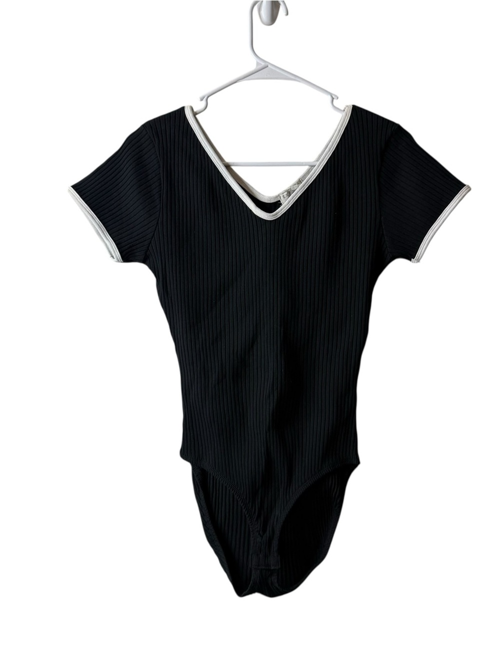 Express Black Ribbed Preppy Y2K 90s Vintage Bodysuit NWT